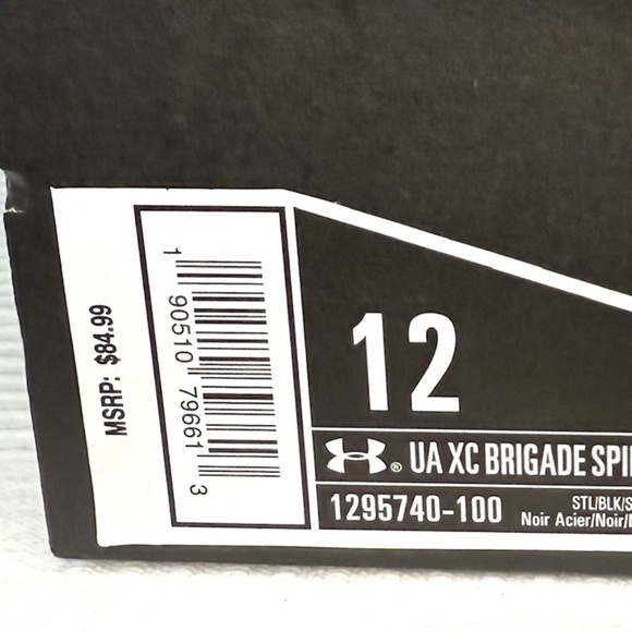 Under Armour XC Brigade Spikes, Grey and Black, 12 - Picture 9 of 9